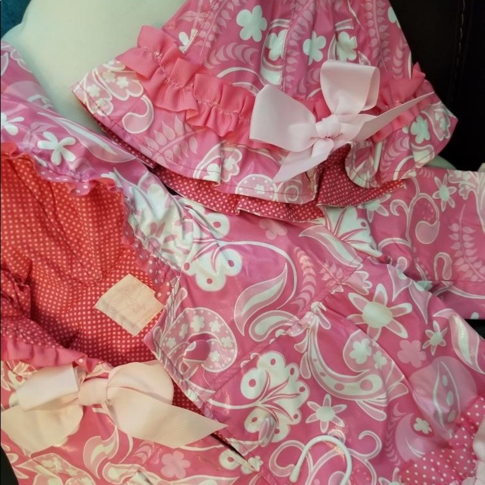 12-18 month mud pie pink paisley raincoat and hat